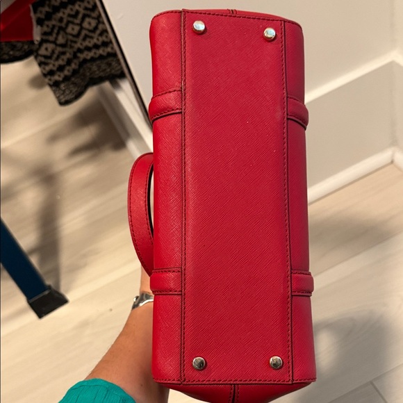 Kate Spade Saffiano Red Leather Tote Bag with wallet